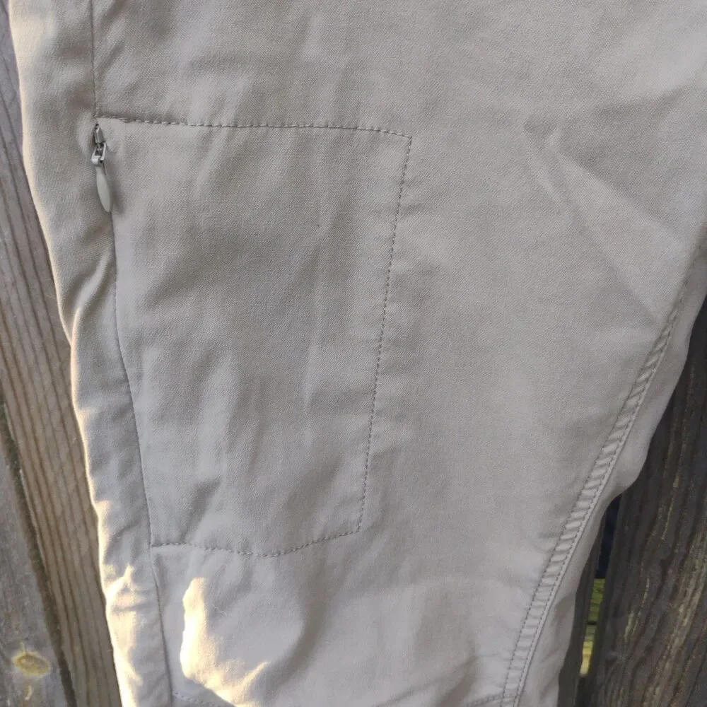 Prana Halle Hiking Pants Women 10 Regular Beige Tan Roll Up Convertible Cargo